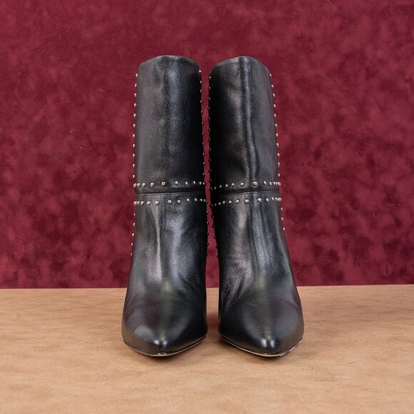 Avec Les Filles Women Ada Studded Black Leather Pointy Toe Ankle Boots sz 7 - Picture 3 of 8